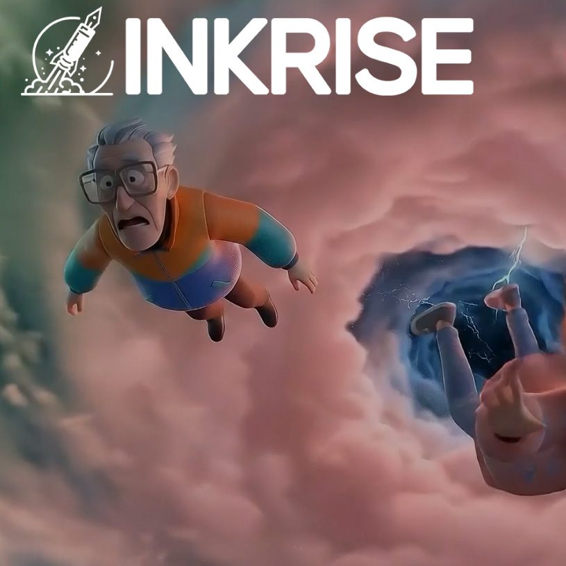 Stylized 3D character announcing InkRise acquisition